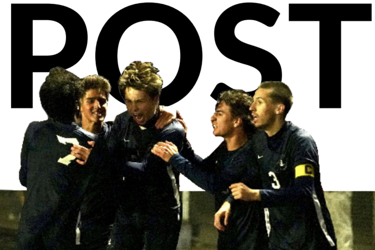 MAINTAINED MINDSET. Boys’ soccer team celebrate after a game winning goal. Teammate support can play a crucial role in positively or negatively affecting one’s mindset. 